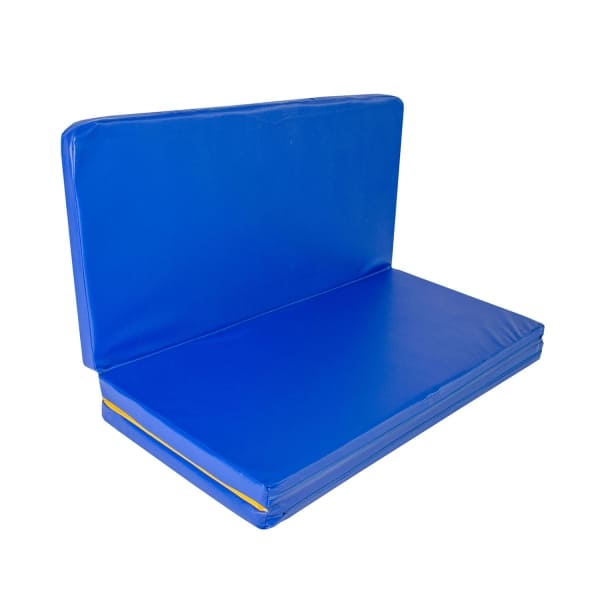 gymnastic mat Gamma 150x100x10 trzyczęściowy - blue/yellow