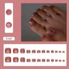 24pcs/box Cat Eye Fake Toenails Aurora Press on Nail Simple Toe Nails  for Women Girl