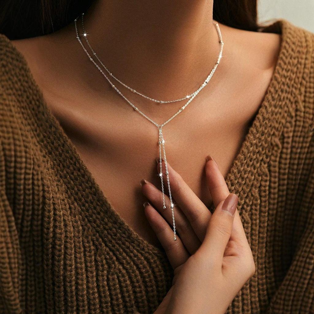 New Fashion Versatile Women's Lasso Necklace Y Shaped Pendant Necklace