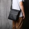 NZPJ Leather Men's Shoulder Bag Natural  Cowhide Vertical Crossbody Bag Casual Large Capacity Flip Zipper Bag For 10 Inch iPad