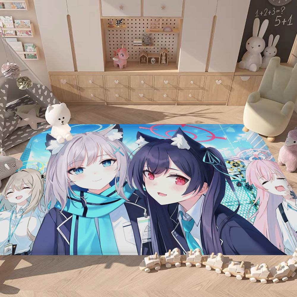 Fashion Game Blue Archive Floor Mat INS Style Soft Bedroom Floor House Laundry Room Mat Anti-skid Household Carpets