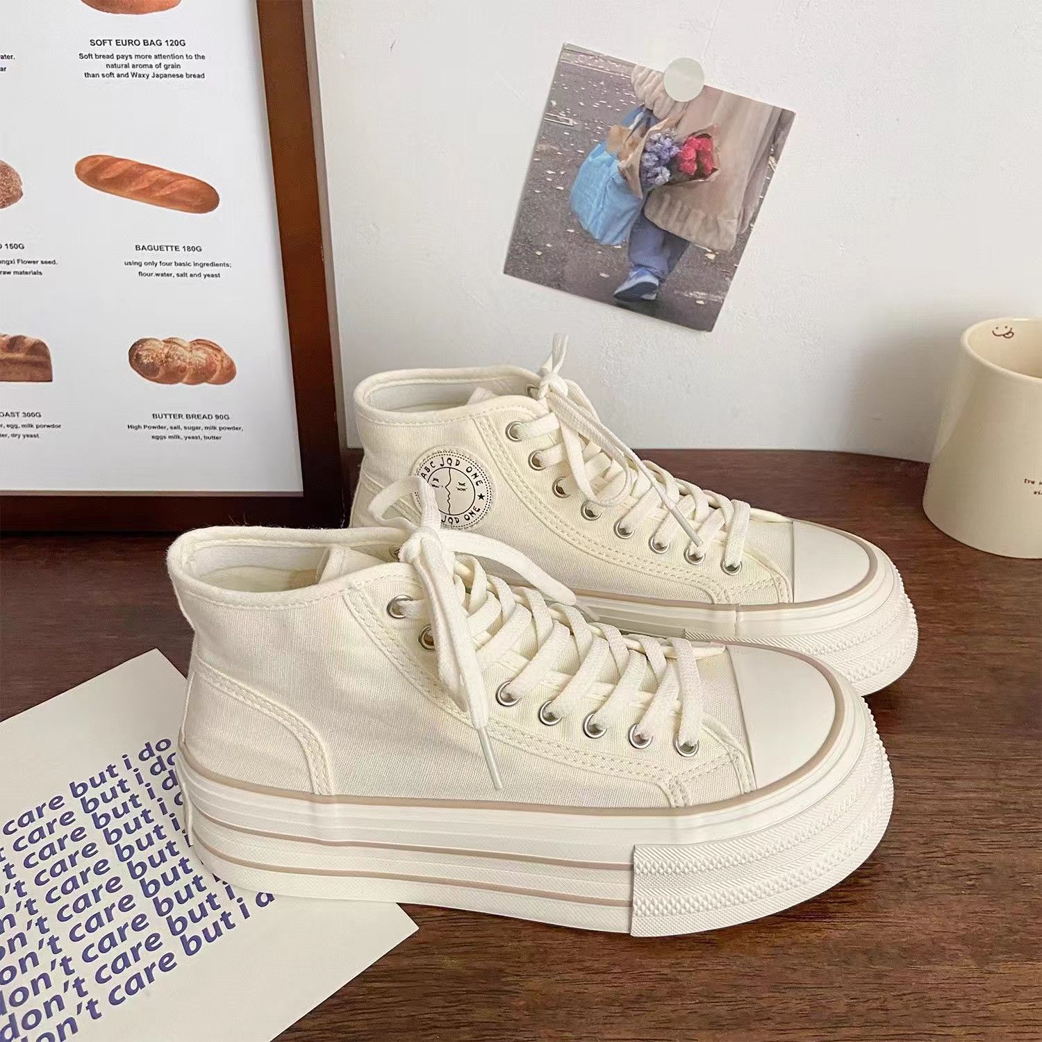 

Высокие парусиновые женские кеды, универсальные белые кеды на платформе, повседневная обувь для скейтборда 35