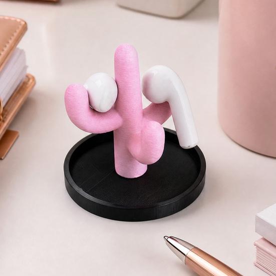 3D Printed Cactus Ring Holder Dish, Jewelry Display Organizer Stand, PLA Jewelry Tray Ornament for Rings Earrings Necklaces