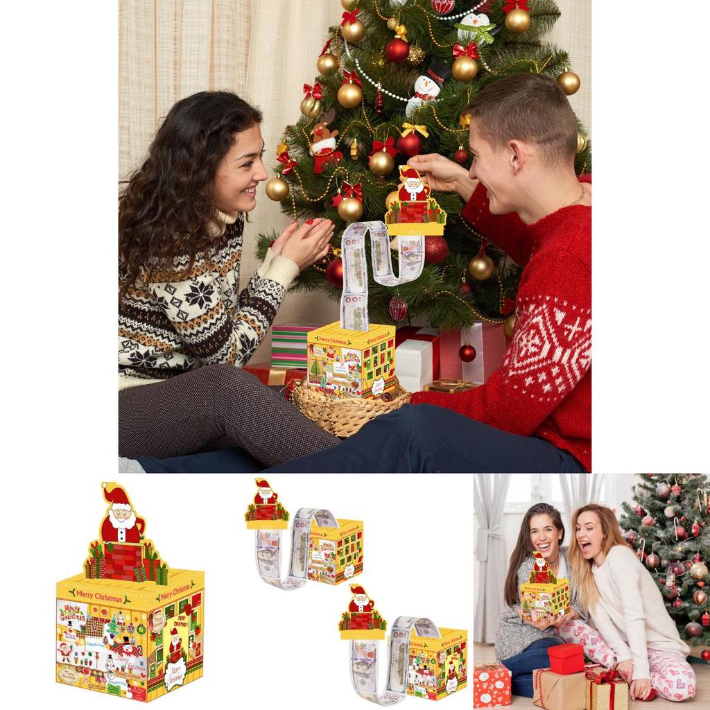 Christmas Themed Santa Gift Bank With Coin Slot For Holiday Celebrations And Decorations