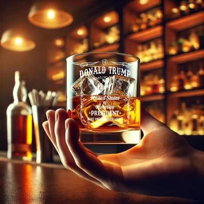 Presidenza Donald-trump Set di Bicchieri da Whisky da Presidente Trump Inciso a Laser Bicchieri da Brandy per Sostenitori Regalo