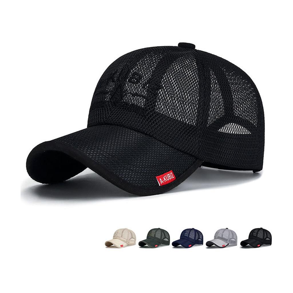 Breathable Mesh Baseball Cap Adjustable Soft Top Summer Sun Protection Hats Outdoor Fishing Camping Hat for Men