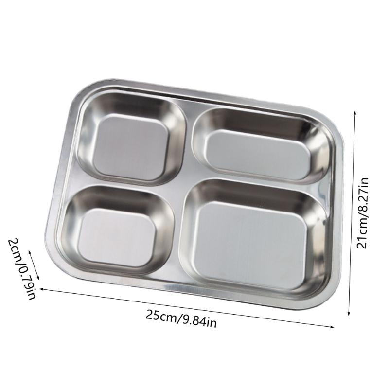 Rectangular Divided Plate Dinner Tray Dinner Plate Suitable for Meal and Snacks