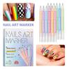 12 Colors Nail Art Pens Set, 2026 New Nail Art Markers Polish Pen for Drawing, Dotting, and Painting, DIY Nail Art Liner Brush Kit Manicure Tools