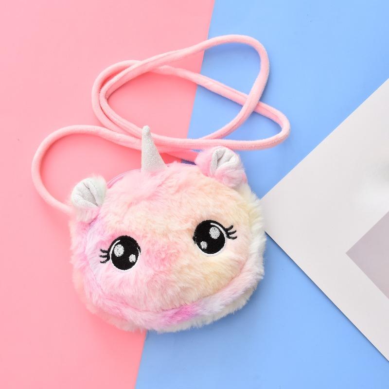 Fashion Children Girls Shoulder Bag Cute  Animals Messenger Bag Kids Keys Coin Purse Cute Princess Mini Handbag Plush Toy