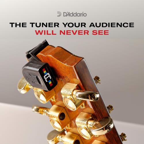 D'Addario Rechargeable Micro Headstock Tuner PW-CT-12RC, Chromatic Type, Full Color Display