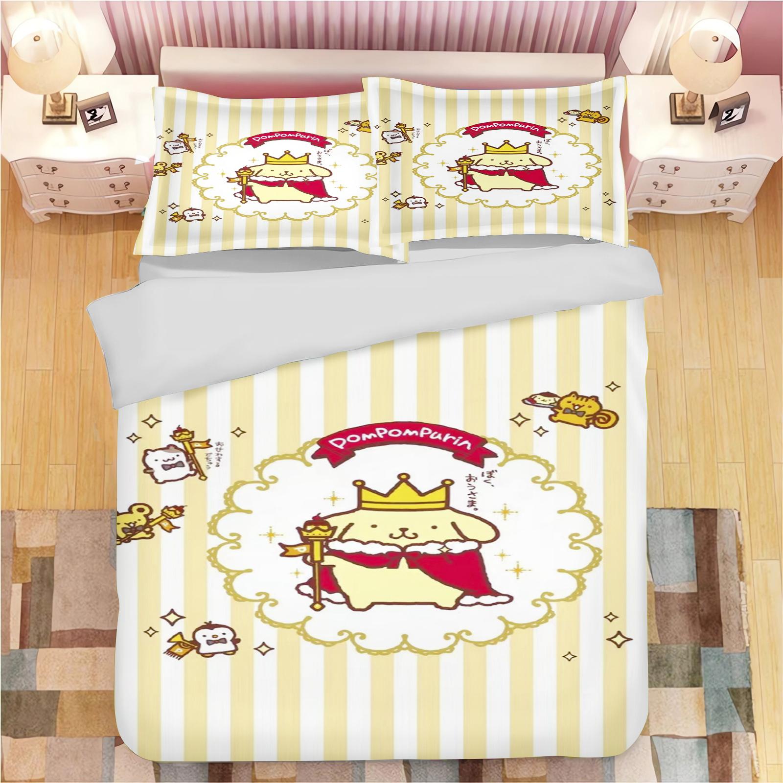 

Мультяшное одеяло с помпонами Pompompurin, полиэстер, милый принт, мягкое постельное белье, на заказ, для дома, инопланетянин, детская спальня, одеяло, подарок для детей 135x200cm