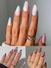 24 Pcs Almond Press On Nails Ballerina Colorful Ribbon Design Fake Nails With Glue Removable Nail Art Tips