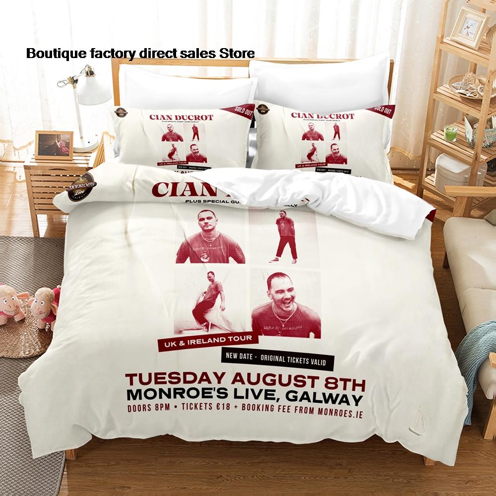 Cian Ducrot Pattern Bedding Set 3pcs Duvet Cover Pillowcase Lightweight Microfiber Bed Linen Home Bedroom Decor For Music Fans