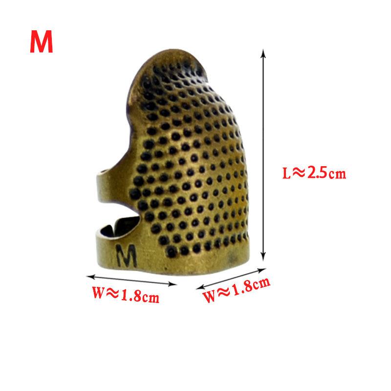 Sewing Thimble Adjustable Thimble Finger Protector Metal Finger Shield Ring Non-Slip Needle Press Finger Sleeve DIY Sewing Tool