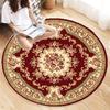 Classic Blossom Round Carpet, Intricate Floral Medallion On Crimson with Bohemian Rug Floor Mat for Traditional Parlor Fashion