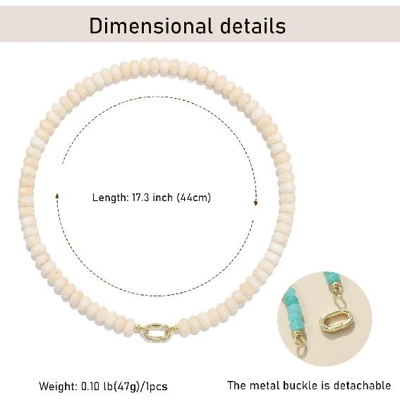 Beaded Gemstone Necklaces for Women Bohemian Colored Choker Natural Stone Bead Summer Beach Handmade Jewelry Necklace