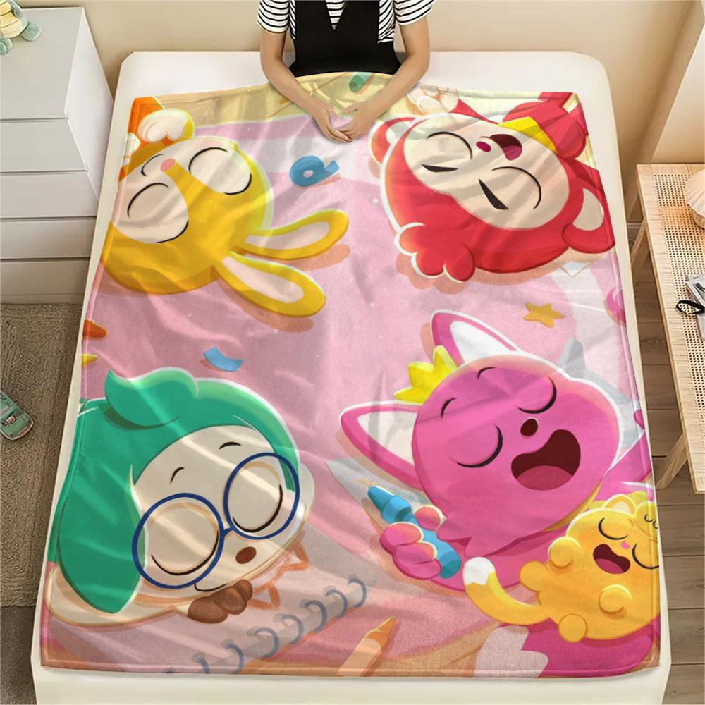1 ks Flísová deka s potiskem Pinkfong, Vysoká kvalita, Pohodlná pro všechna roční období, Domácí dekorace, Teplo a pohodlí, Perfektní pro vánoční dárky111