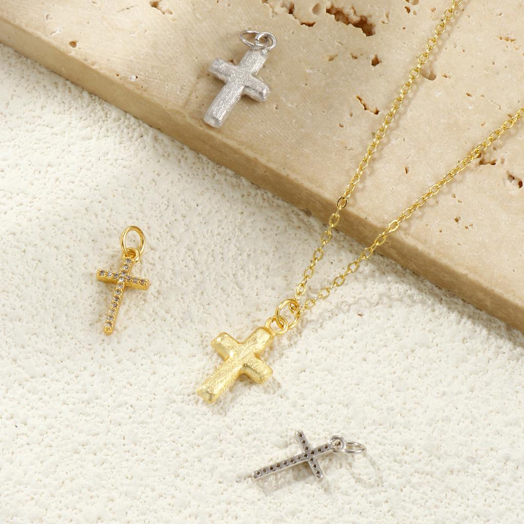 2 PCs Brass Religious Charms Gold Plated Cross Pendants For DIY Necklace Bracelet Earrings Jewelry Making Findings