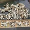 50Pcs/lot Wood Slices Ornaments Wooden Embellishments Flower Butterfly Shape Cutouts Crafts Pieces Discs Wood Slice Ornament