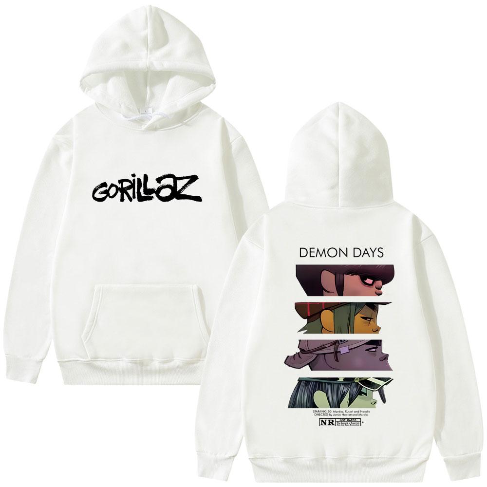 Rock Band Gorillaz Demon Days Eyes Print Hoodie Men Women Hip Hop Fashion Oversized Streetwear Male Casual Hoodies