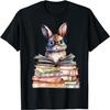 Cute Reading Bunny With Glasses Books Bookworm Reader Book T-Shirt