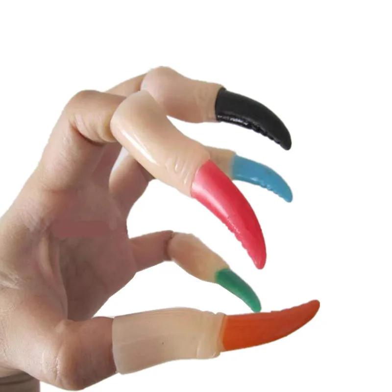 10Pcs Halloween Colorful Vampire Long Nail Finger Cover Holiday Dancing Party Halloween Cosplay Kids Plastic Fake Ghost Fingers