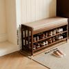 Schuhregal Eingangsbereich Schuhschrank Bank Gepolsterter Sitz Organizer Kompakt Schmal Schuhaufbewahrung Hausflur Schuhe Organizer