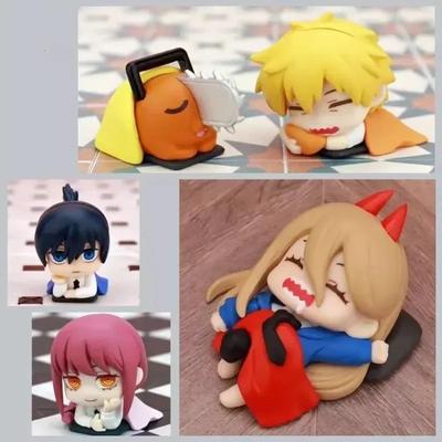 Testere Adam Denji Figürü Uyuyan Aki Dekorasyonu Kawaii Aksiyon Figürü Power Heykeli Anime Masa Dekorasyonu Masaüstü Aksesuarları Süs