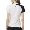 FootJoy Women's Two-Tone Short Sleeve Mock Neck Golf Shirt, White, Size M (FJW-S25-S05, 34830-M)