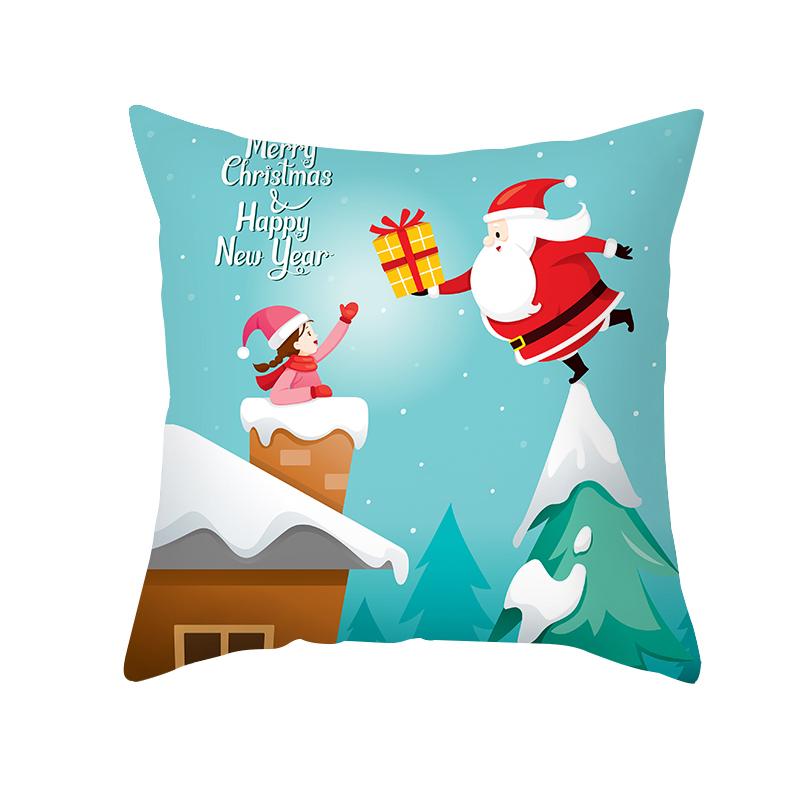 Christmas Cushion Cover Gnome Santa Sleigh Sofa Pillowcase  Decorations Navidad