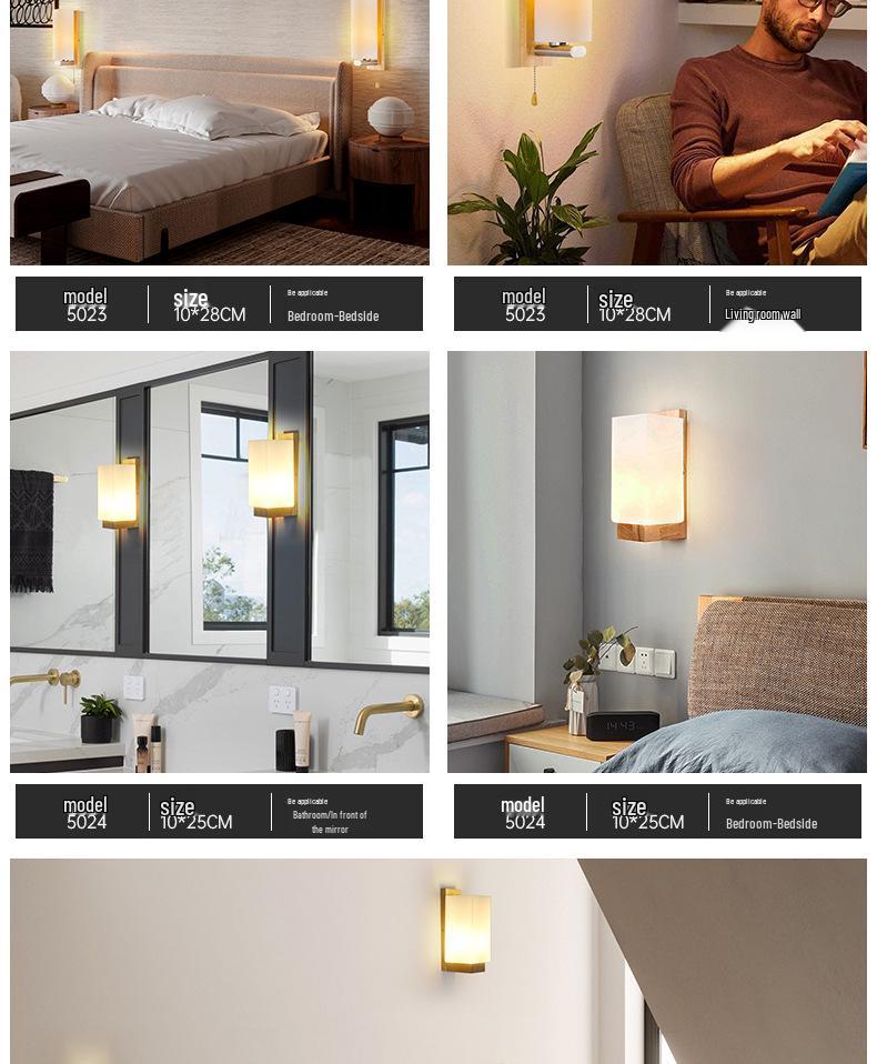 Nordic Solid Wood Wall Lamp - Modern Bedroom, Living Room, Hallway, Staircase, Balcony, Corridor Light Fixture.