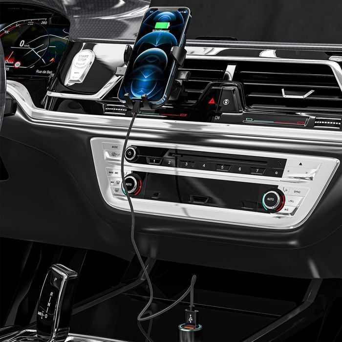 Autoladegerät - PHONILLICO - iPhone 17 - 18W - 1 USB-Anschluss - 1 USB-C-Anschluss