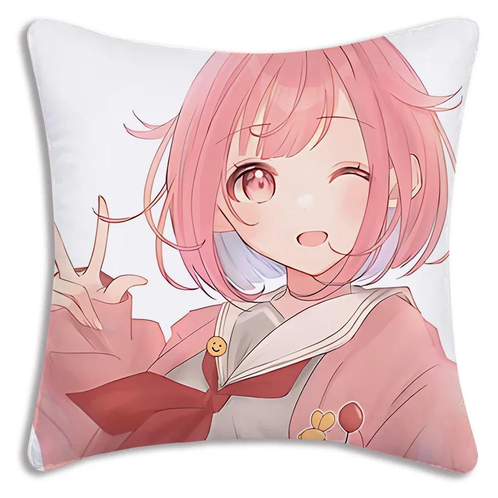 Game Manga Anime Otori Emu Chibi Pillow Covers Cartoon Sofa Decorative Home Double-sided Printing Short Plush Cute Cushion Cover