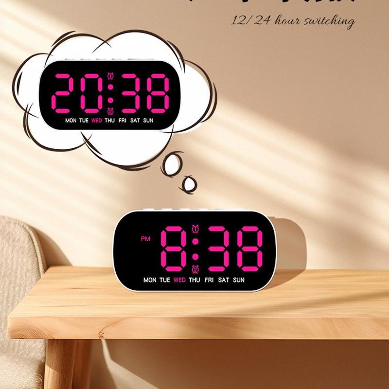 Led Digital Alarm Clock With Date Display Backlight Snooze Function - Electronic Desk Clock For Home Bedroom Desktop Decoration