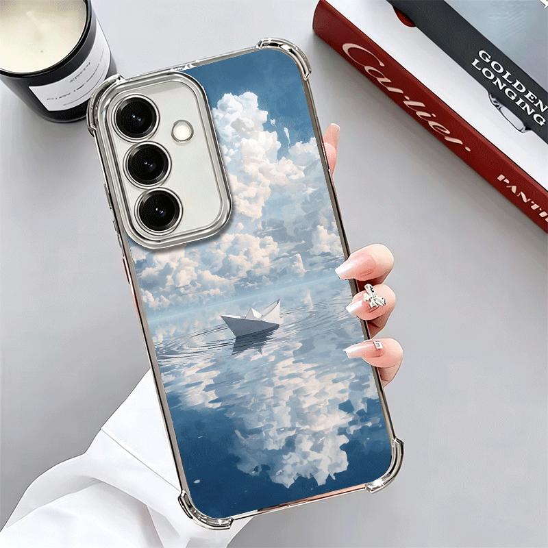 Papierflugzeugboot Traum Weiche Handyhülle Für Samsung A17 A27 A07 A37 A57 A16 A56 A15 A55 A14 A54 A13 A53 A26 A36 A25 A35 A24 A3