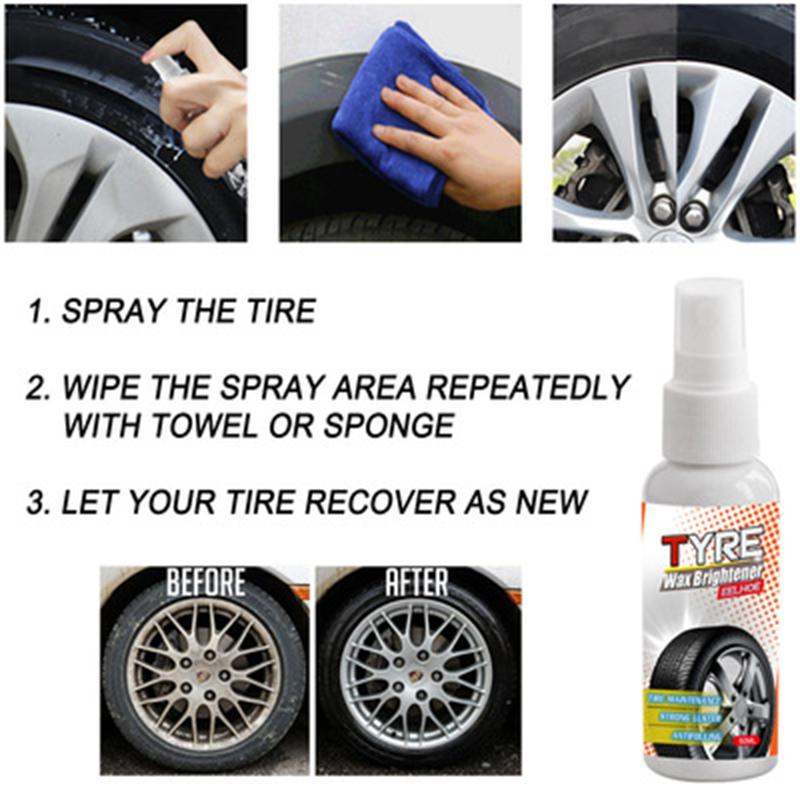 Auto Tire Shine Spray Car Wheel Tire Cleaning Refurbishing Car Waxing Tire Polish Tire Maintenance Spray Tire Shine Cleaner