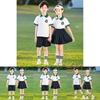 Stylish British Inspired Summer Outfit For Kids Two Piece Set Comfortable Cotton Fabric