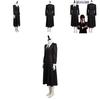 Die Addams Family Wednesday Cosplay Kostüm Schwarzes Kleid Halloween Party