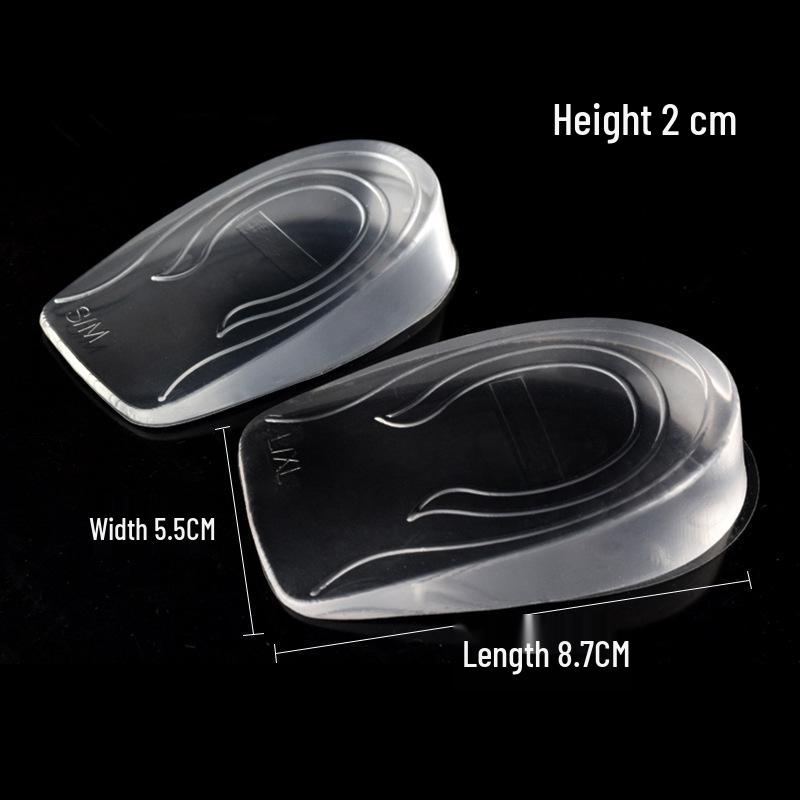 Transparent Silicone Non-Slip Height-Increasing Heel Pads for Men and Women
