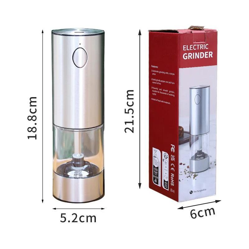 

Electric Pepper Grinder Set Salt And Pepper Grinder USB Rechargeable Adjustable Coarseness Spice Mill With LED Light