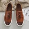 Fashion Handmade Leather Mens Casual Shoes Comfort Men Slip on Shoes Leisure Walk Male Loafers New Adult Driving Footwear Soft Moccasins