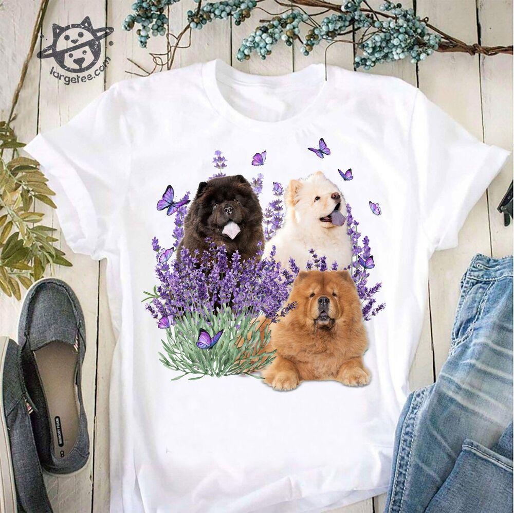 Chow Chow and Gorgeous Purple flower T-shirt Unisex T-Shirt S