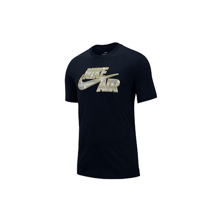 Nike T Shirts Men's Black Crew Neck Moderate Straight Fit BQ0691-010
