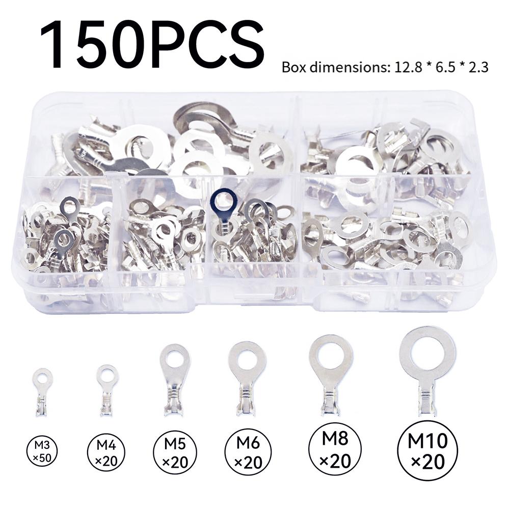 Electrical Wire Copper Ring Lugs 150 Pieces Crimp Terminals for Secure Connections in Industrial and Control Systems