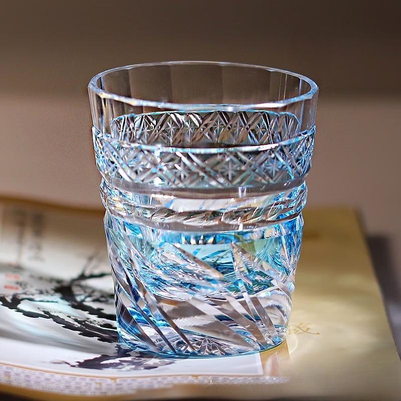 Edo Kiriko Hand-Carved Crystal Whiskey Glass