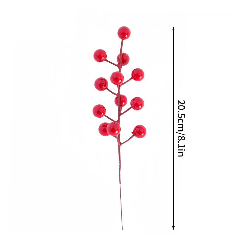 

10/20 шт. Рождественские искусственные красные ягоды со стеблями падуба, шишки, искусственные цветы, рождественская елка, новогодняя вечеринка, украшение для дома своими руками 10PCS