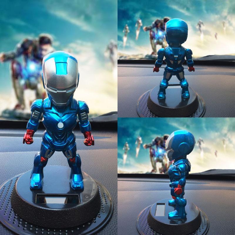 Cartoon Artificial Car  Ornament Solar Energy Shake Toy Long-term Use Without Fading Center Console