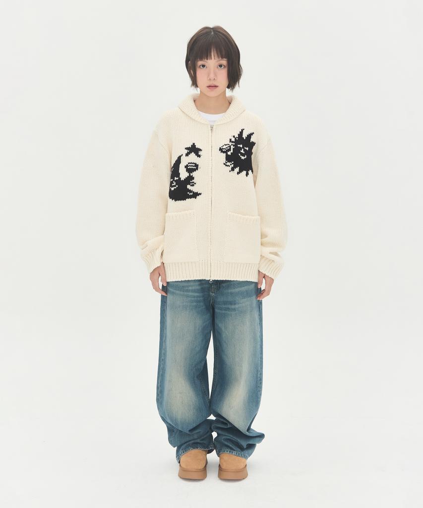 Video Jockey From Sun To Moon Cowichan Cardigan [Ivory]