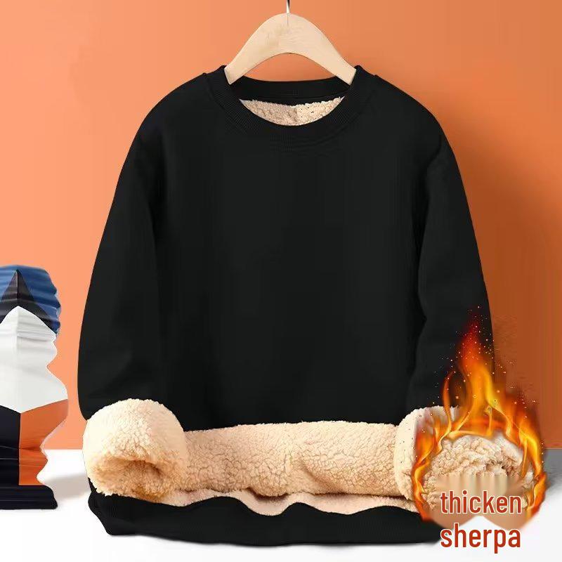 

Чоловічий світшот з важкого овечого флісу - З довгим рукавом, круглим вирізом, потовщений для осені/зими M