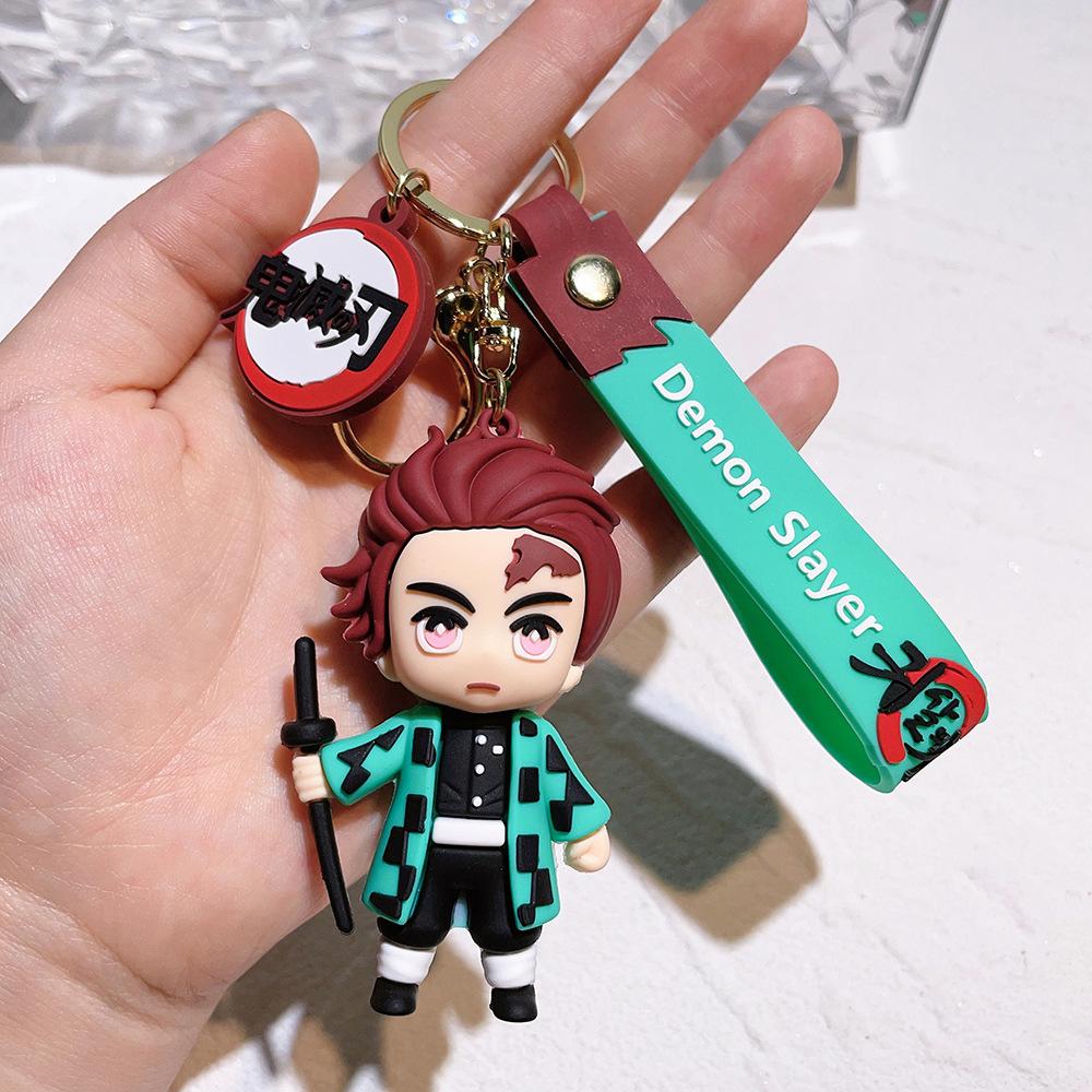 6PCS Demon Slayer Cartoon Doll PVC Car Keychain Adorable Anime Silicone Keyring Backpack Creative Couple Pendant Children s Present